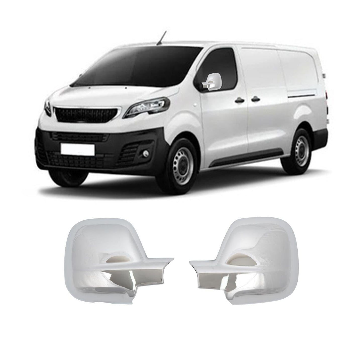 Peugeot Expert III 2017 ABS chrome mirror cover overlay