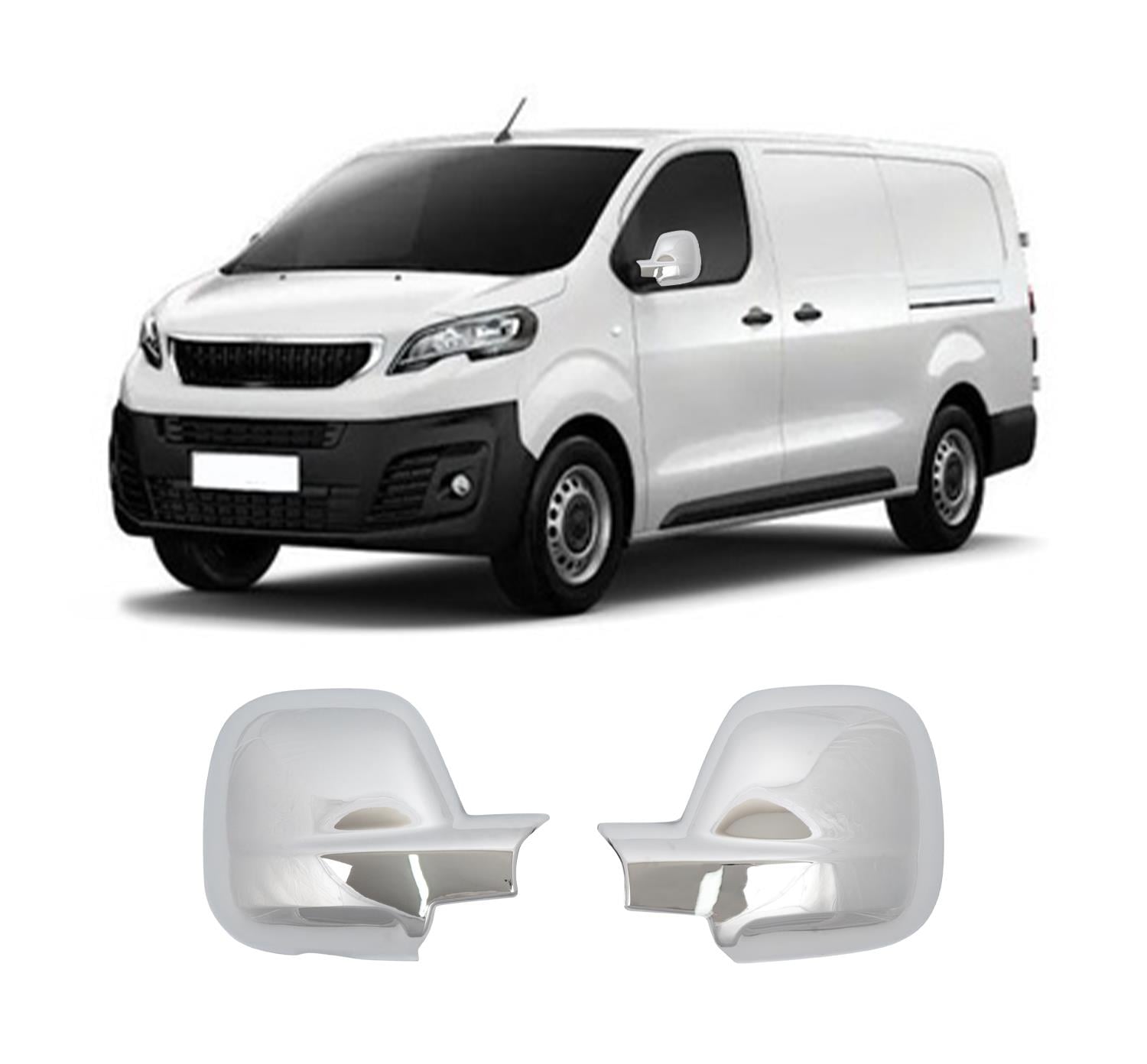 Peugeot Expert III 2017 ABS chrome mirror cover overlay