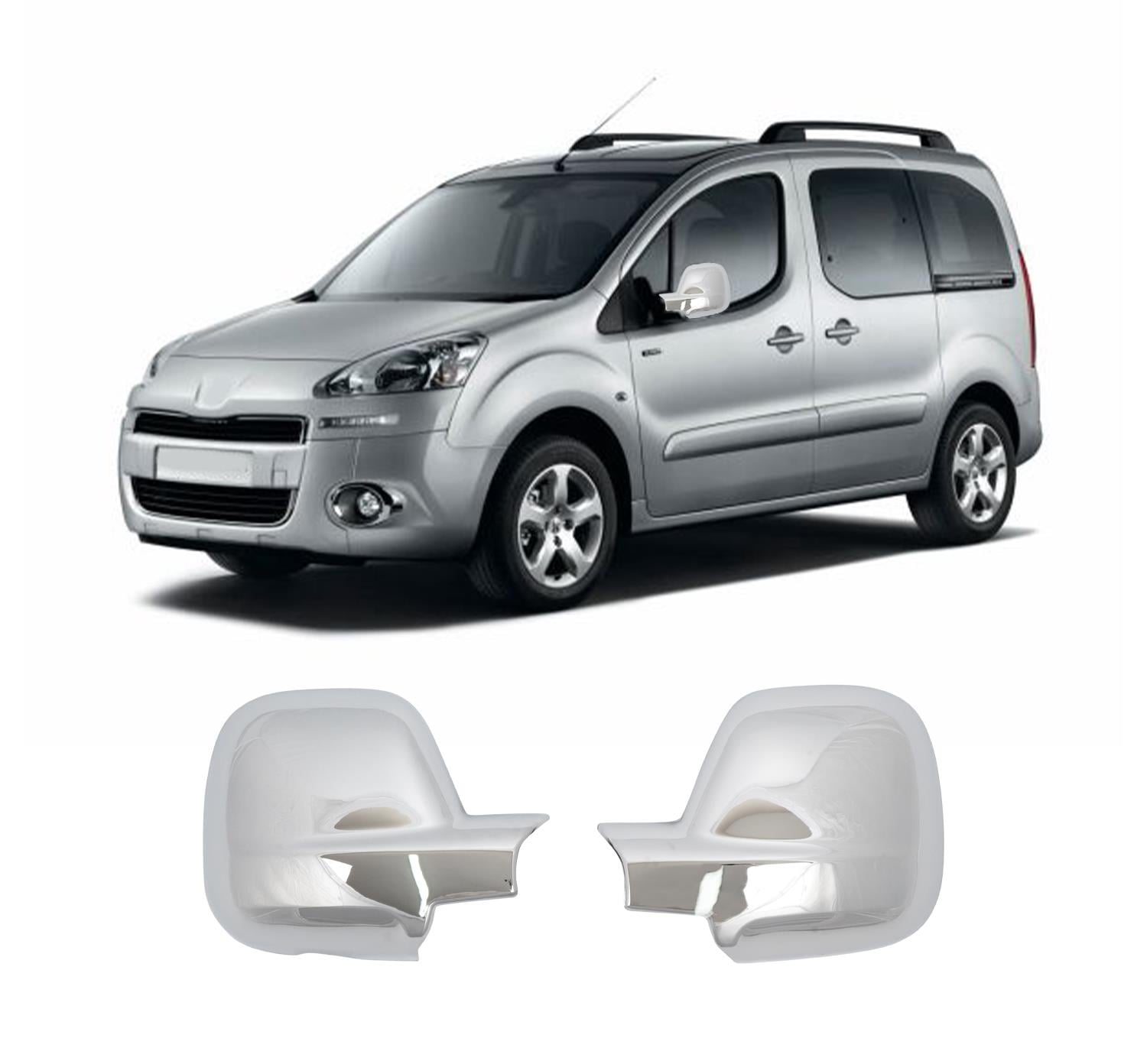 Peugeot Partner Tepee Facelift 2012 ABS chrome mirror cover overlay