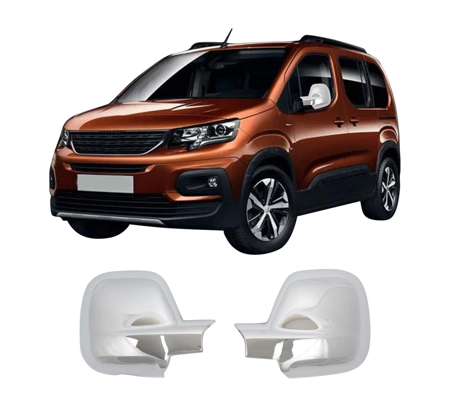 Peugeot Rifter 2019 ABS chrome mirror cover overlay