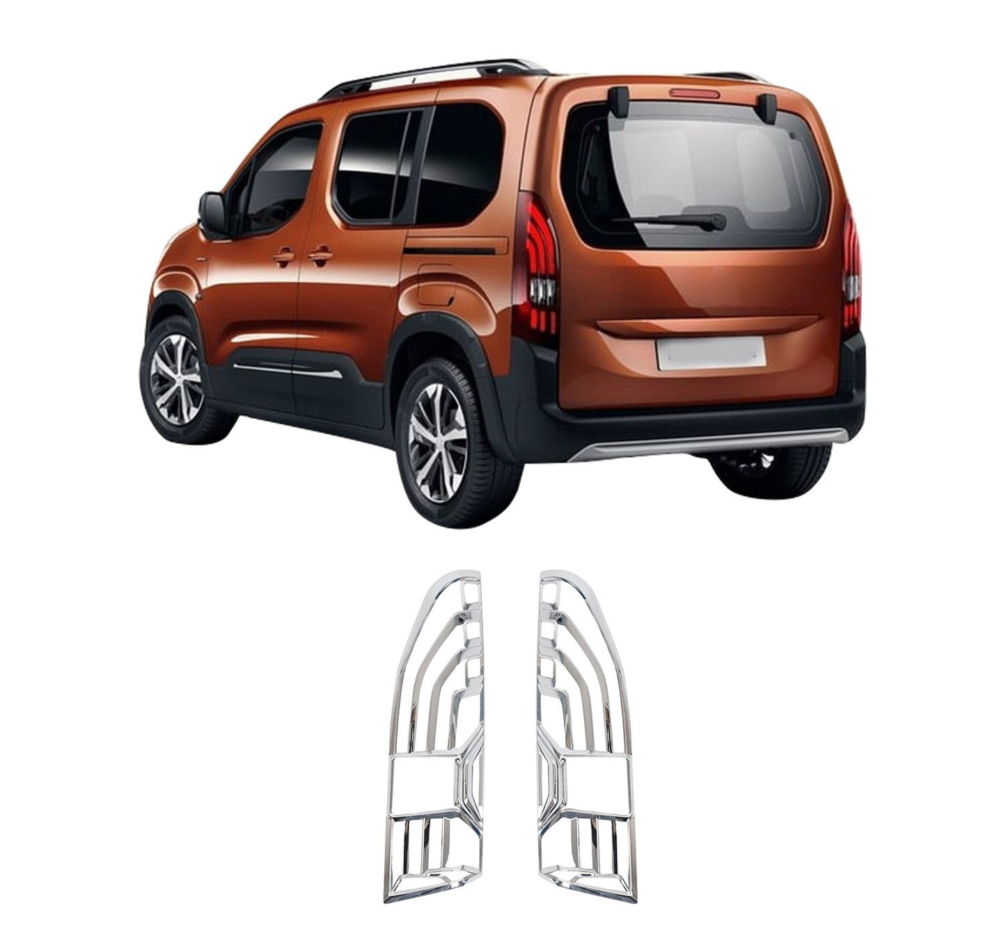 Peugeot Rifter (2019-Present) Stainless Steel Chrome Tail Light Frames