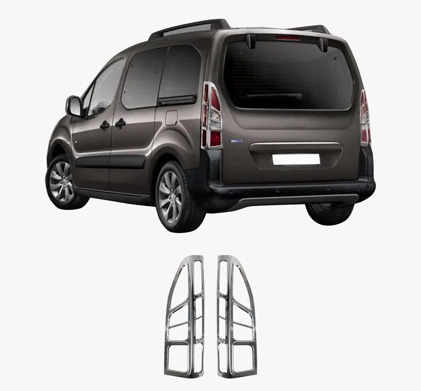Peugeot Partner Tepee Facelift (2012-2018) Stainless Steel Chrome Tail Light Frames