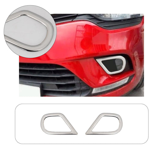 Renault Clio 4 Facelift (2015-2019) Stainless Steel Chrome Front Fog Light Frame Trims - 2 Pieces