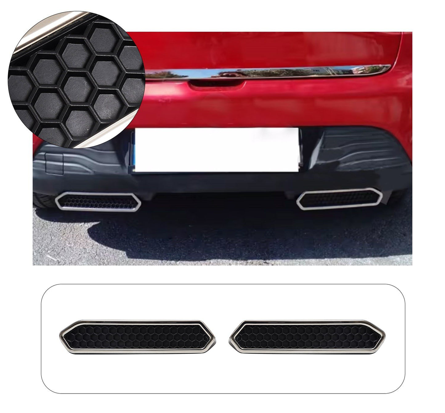 Renault Clio 4 Facelift (2015-2019) Stainless Steel Chrome Rear Bumper Exhaust Diffuser Trim