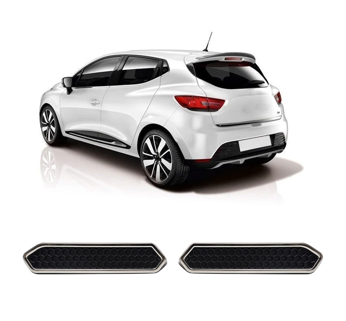 Renault Clio 4 Facelift (2015-2019) Stainless Steel Chrome Rear Bumper Exhaust Diffuser Trim