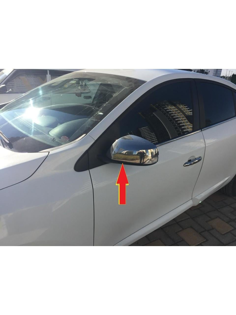 Chrome stainless steel side mirror covers for Renault Fluence
