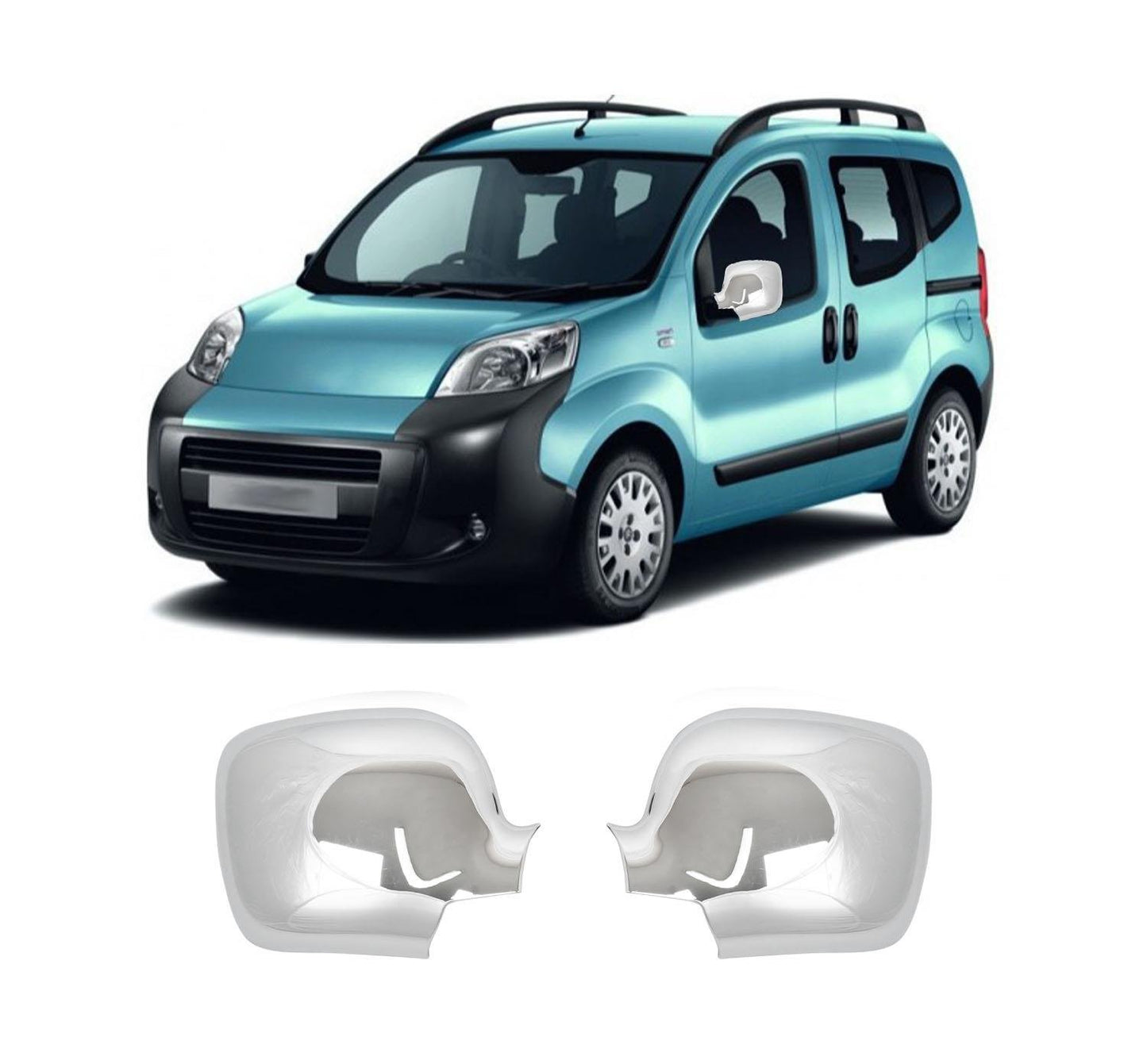 Renault Kangoo II 2008-2013 ABS chrome mirror cover overlay