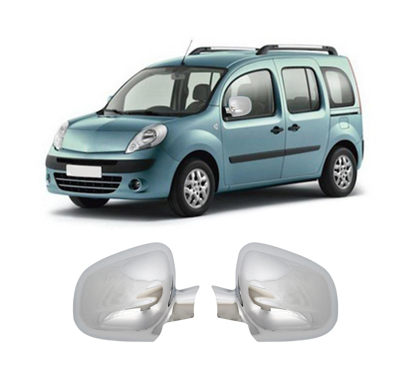 Renault Kangoo II Facelift 2013 ABS chrome mirror cover overlay