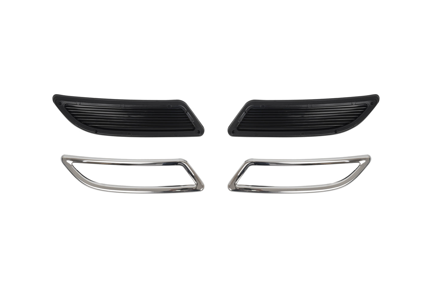 Renault Megane 4 (2016-Present) Stainless Steel Chrome Rear Bumper Exhaust Trims - 2 Piece