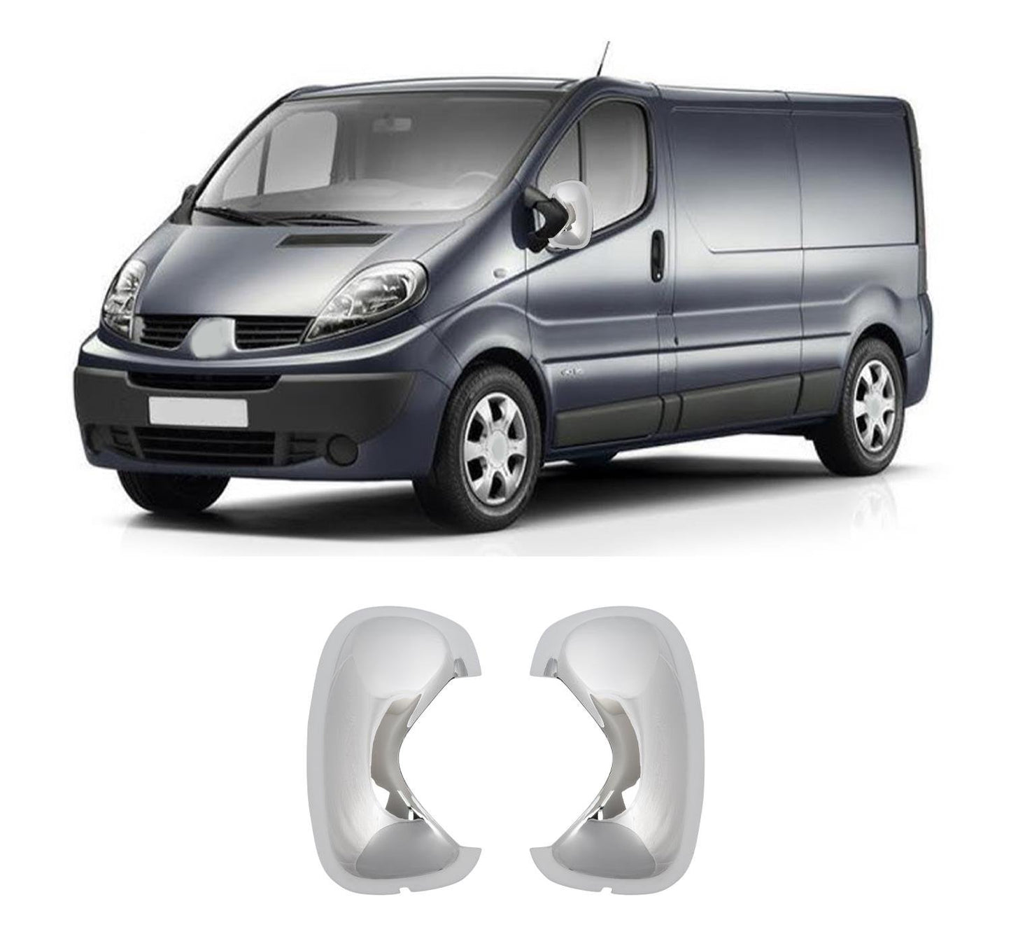 Renault Trafic II 2001-2014 ABS chrome mirror cover overlay