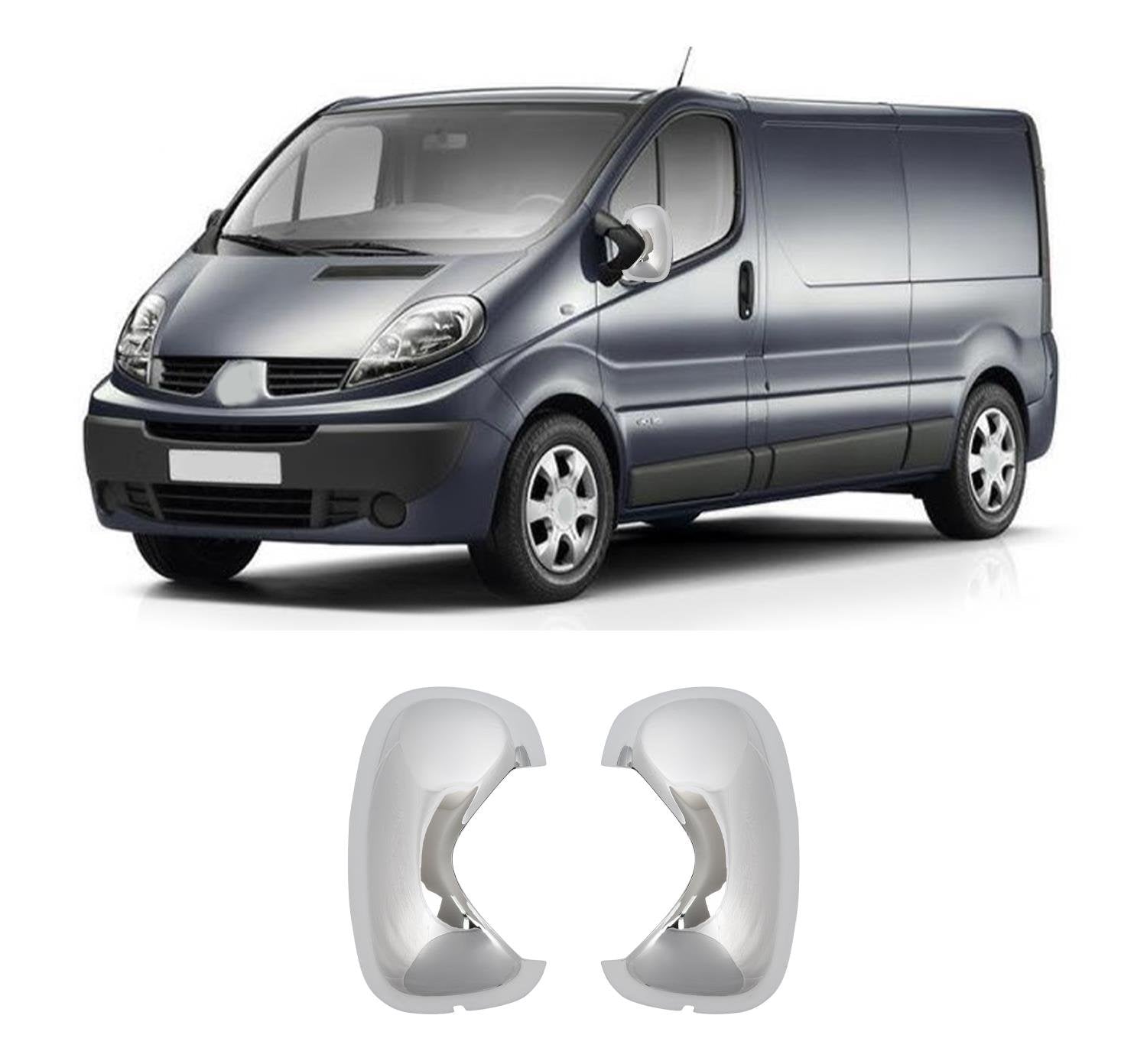 Renault Trafic II 2001-2014 ABS chrome mirror cover overlay