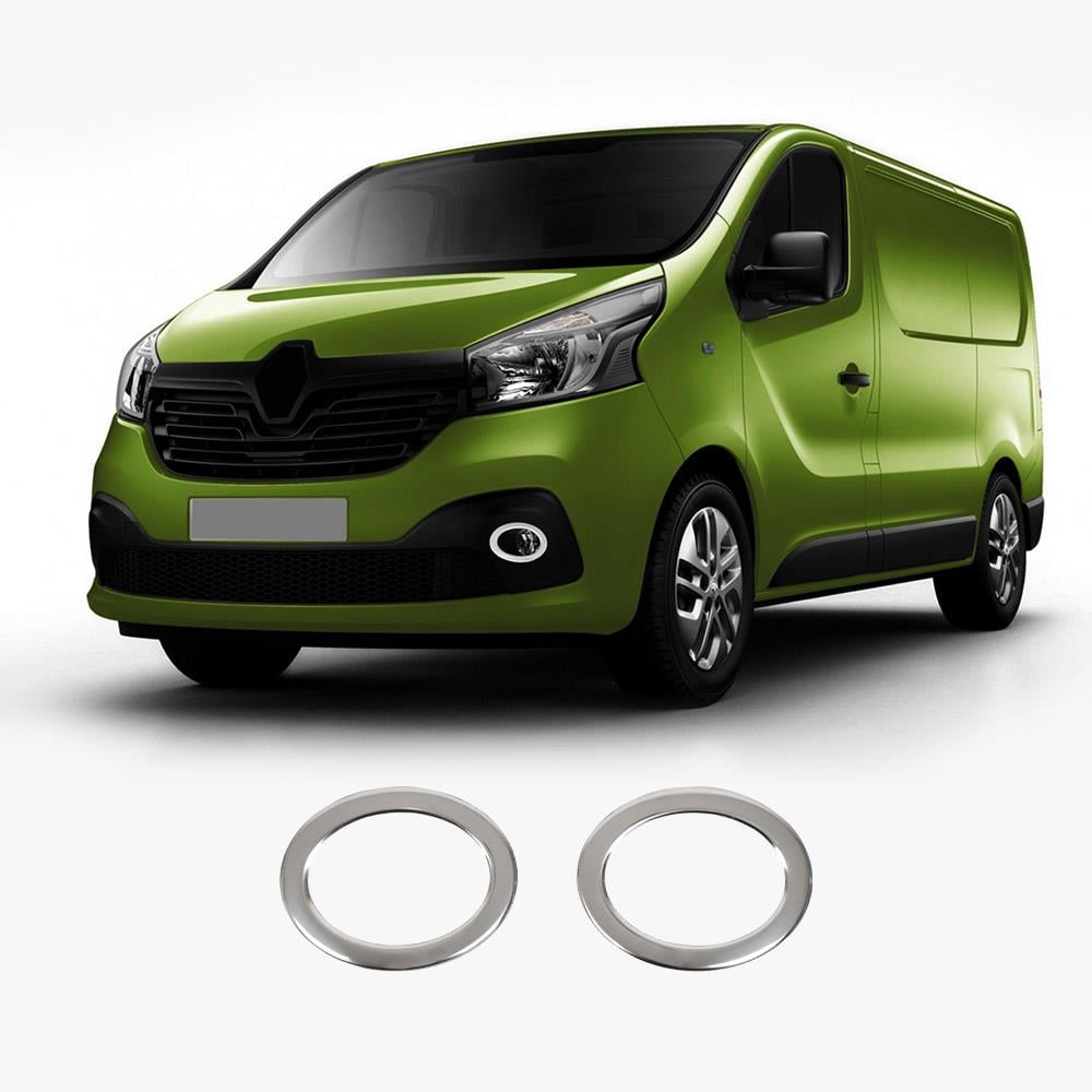 Renault Trafic Mk3 (2014-Present) Stainless Steel Chrome Front Fog Light Frame Trims - 2 Pieces