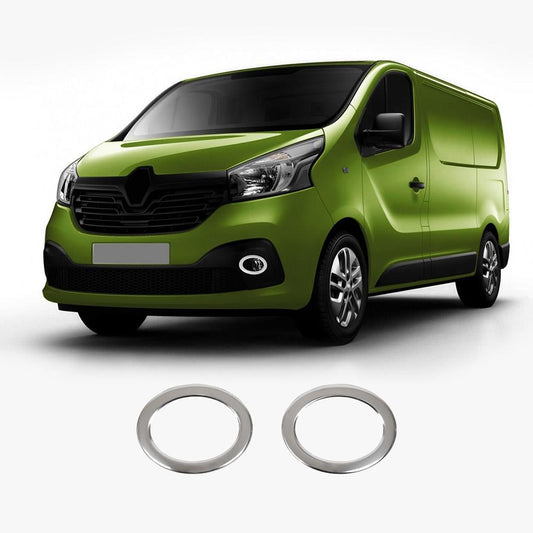 Renault Trafic Mk3 (2014-Present) Stainless Steel Chrome Front Fog Light Frame Trims - 2 Pieces