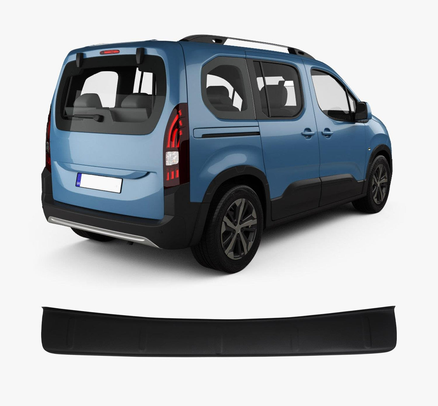 Peugeot Rifter (2018-Present) Heavy-Duty Wide ABS Rear Bumper Protector Guard