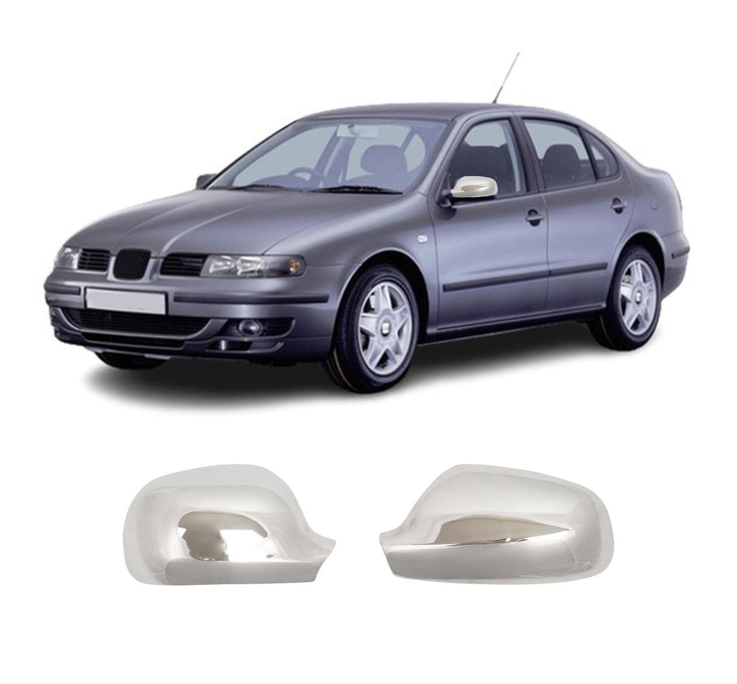 SEAT Toledo Mk2 1999-2005 stainless steel mirror cover overlay