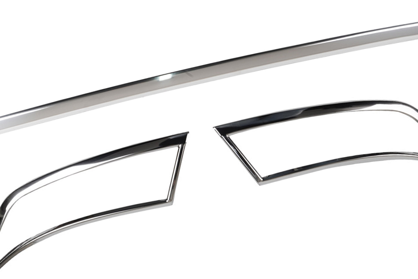 Skoda Octavia Mk3 A7 (2013-2020) Stainless Steel Chrome Rear Bumper Exhaust Frames with Center Strip Set