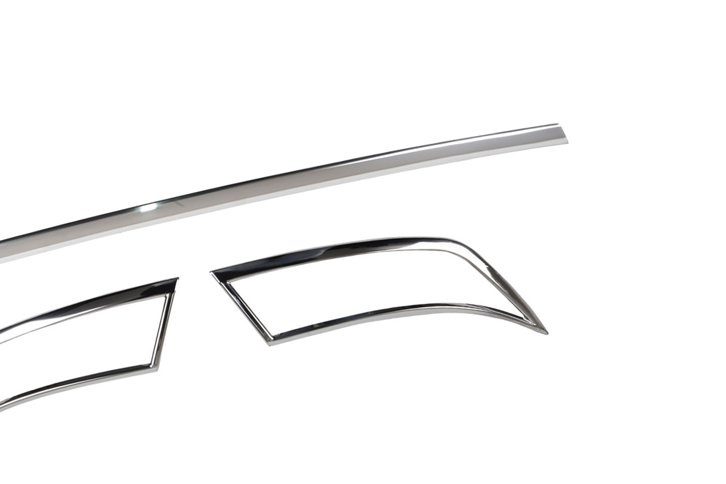 Skoda Octavia Mk3 A7 (2013-2020) Stainless Steel Chrome Rear Bumper Exhaust Frames with Center Strip Set