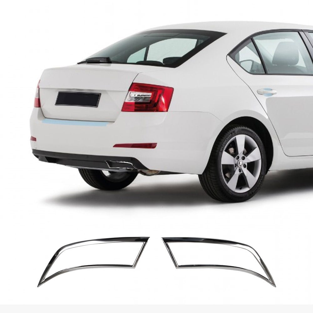 Skoda Octavia Mk3 A7 (2013-2020) Stainless Steel Chrome Rear Bumper Diffuser Trim