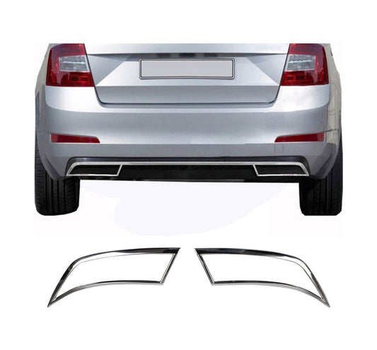 Skoda Octavia Mk3 A7 (2013-2020) Stainless Steel Chrome Rear Bumper Diffuser Trim