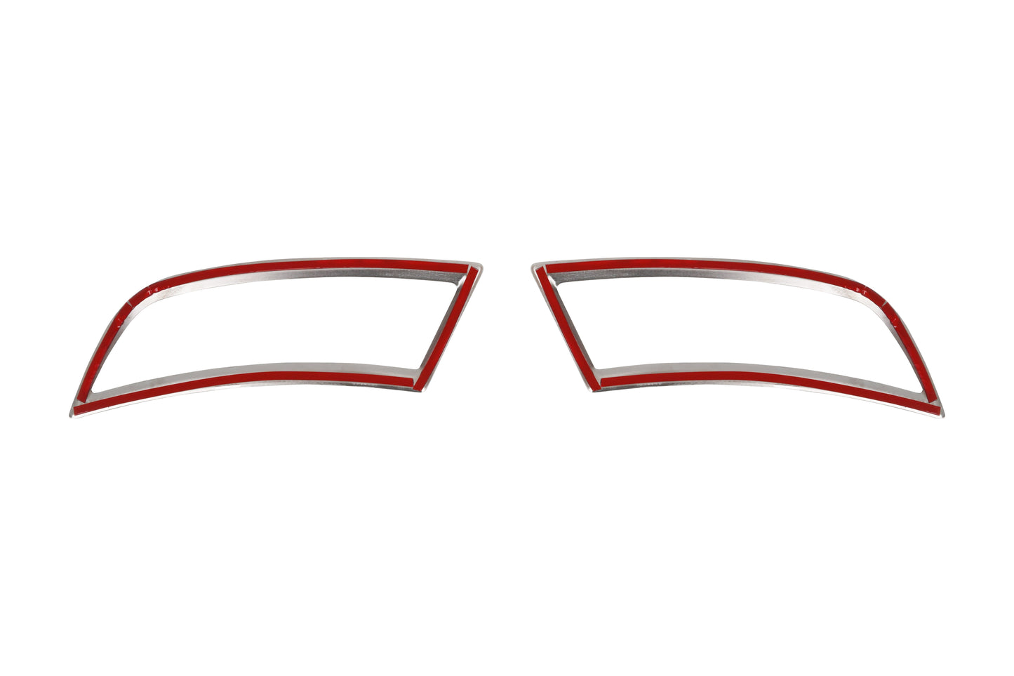 Skoda Superb Mk3 (2015-Present) Stainless Steel Chrome Rear Bumper Exhaust Frame Trims - 2 Pieces