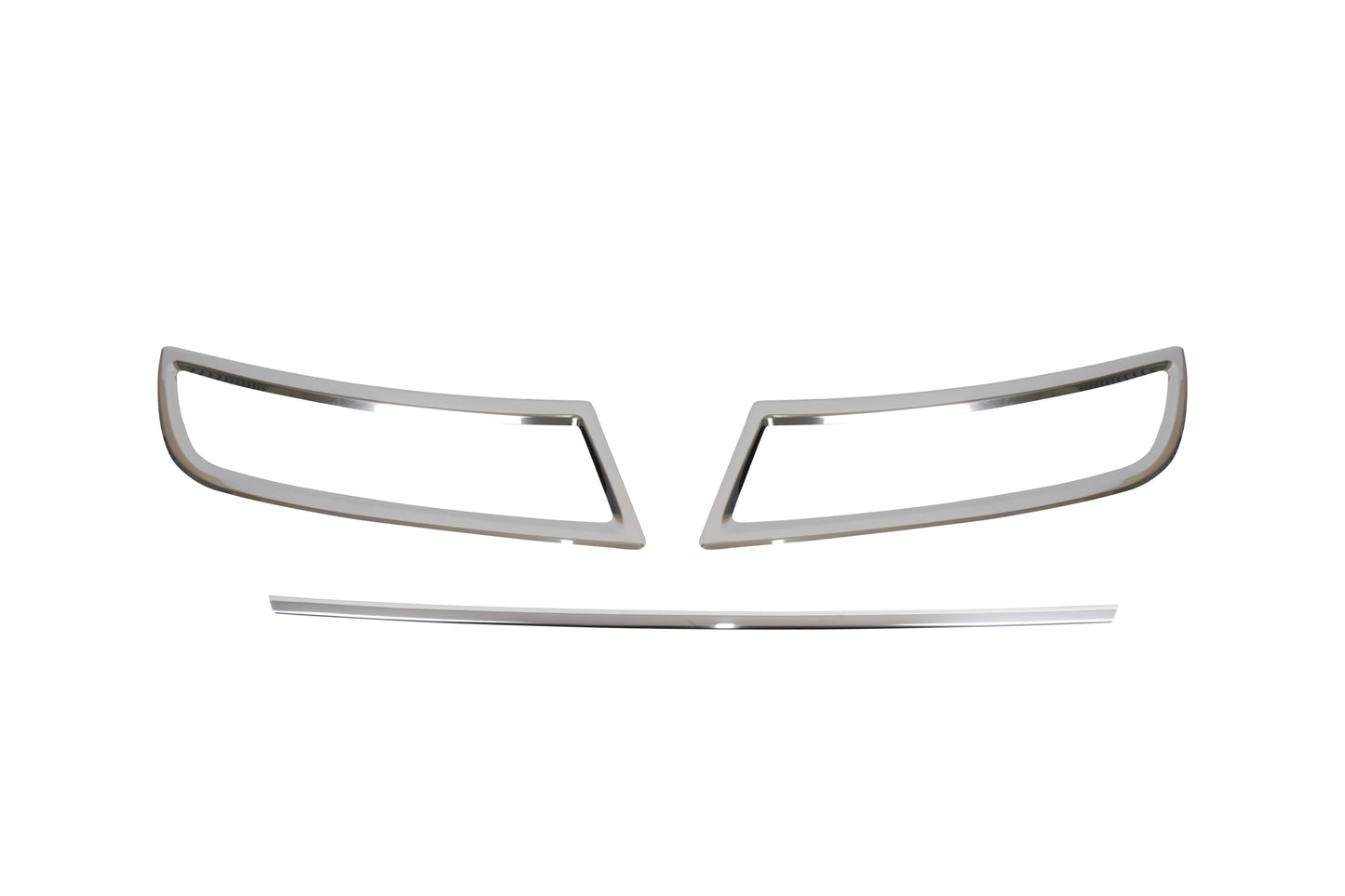 Skoda Superb Mk3 (2015-Present) Stainless Steel Chrome Rear Bumper Exhaust Frames with Center Sill Strip Set - 3 Pieces
