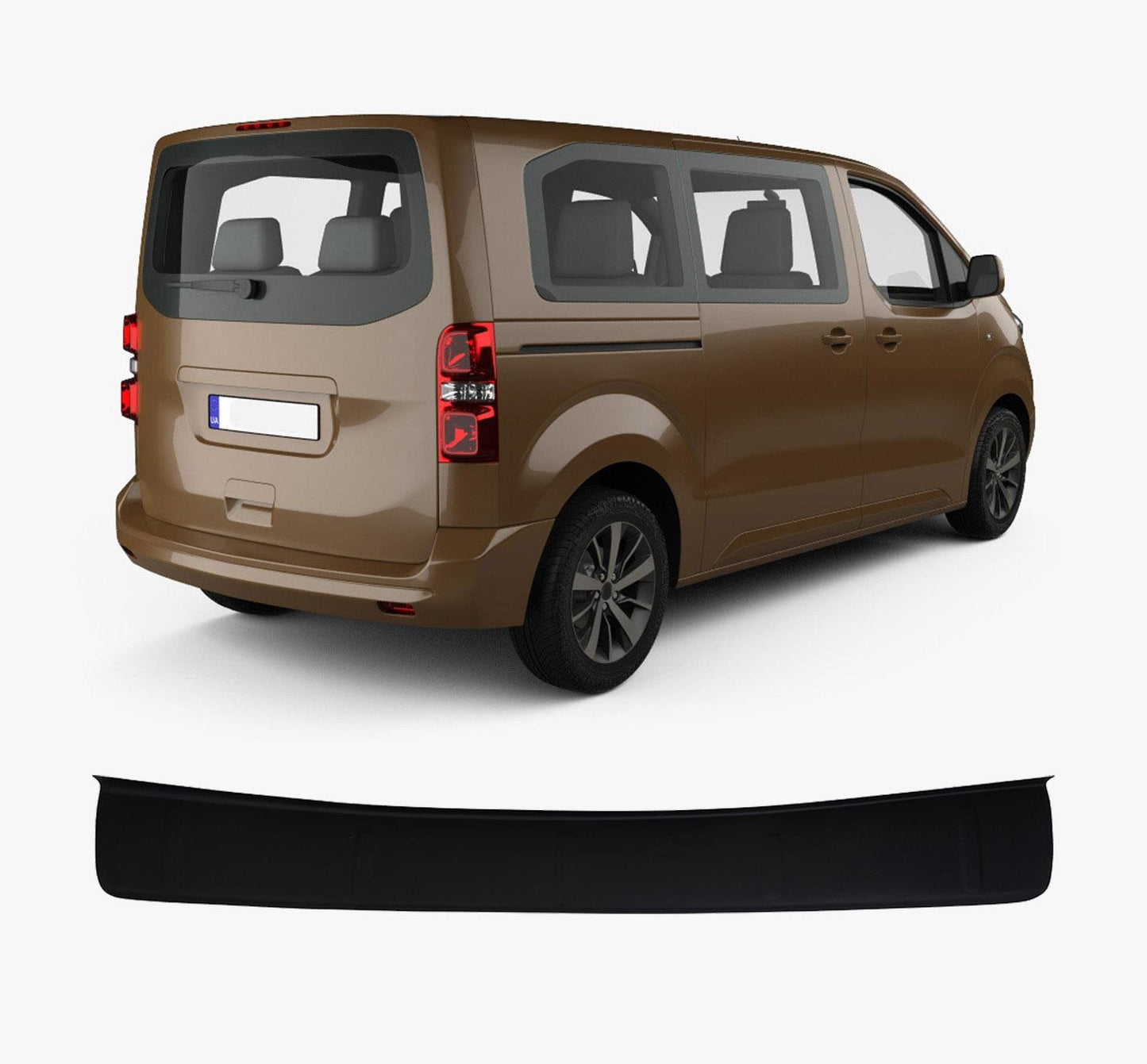 Toyota Proace MK2 (2016-Present) Heavy-Duty Wide ABS Rear Bumper Protector Guard
