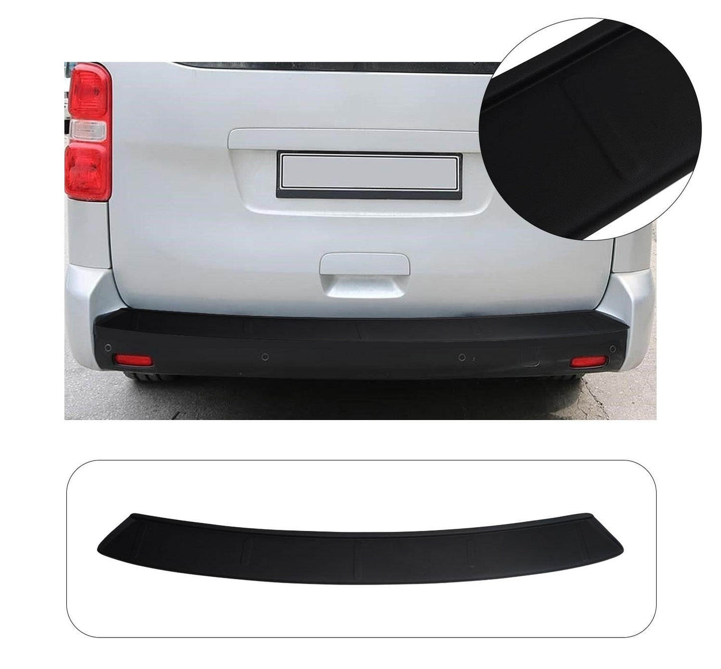 Peugeot Traveller (2017-Present) Heavy-Duty Wide ABS Rear Bumper Protector Guard