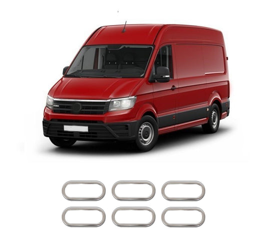 Volkswagen Crafter / MAN TGE (2017-Present) Stainless Steel Chrome Rear Reflector Trims - 2 Pieces