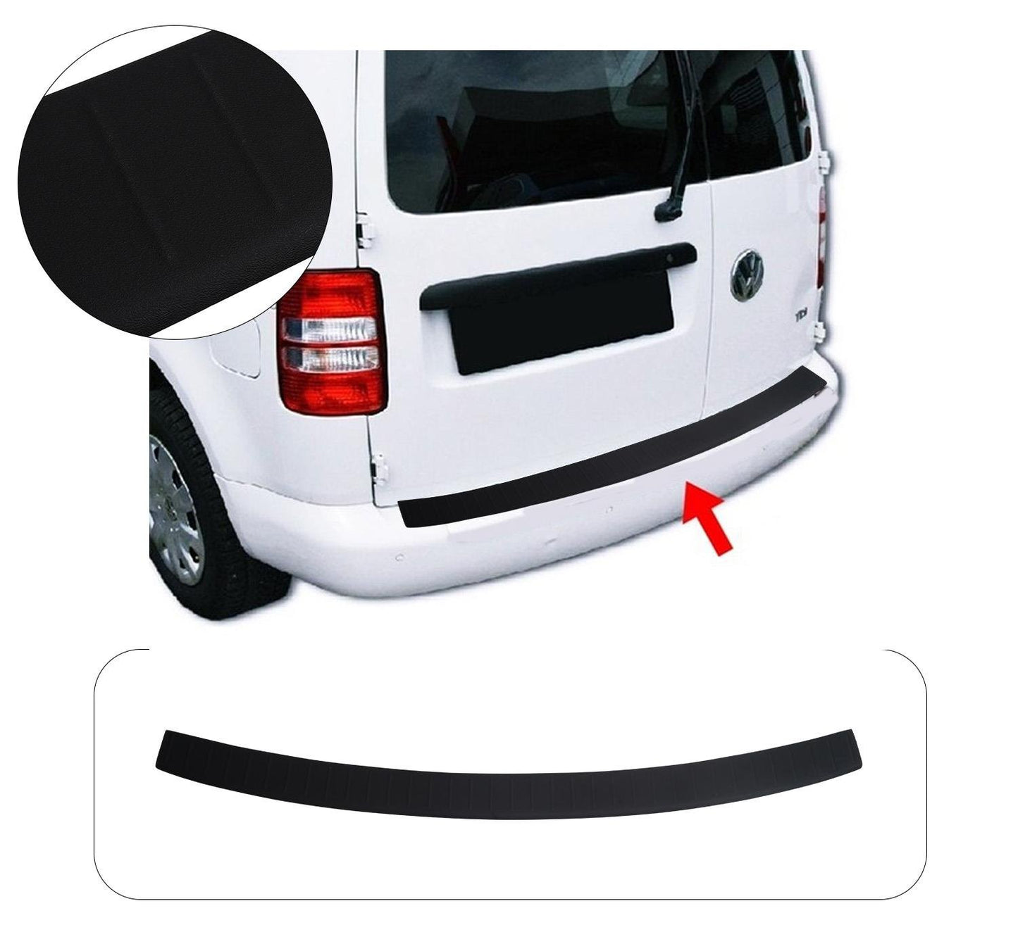 Volkswagen Caddy MK3 Pre-Facelift Van 2003-2010 Premium ABS Rear Bumper Protector Guard