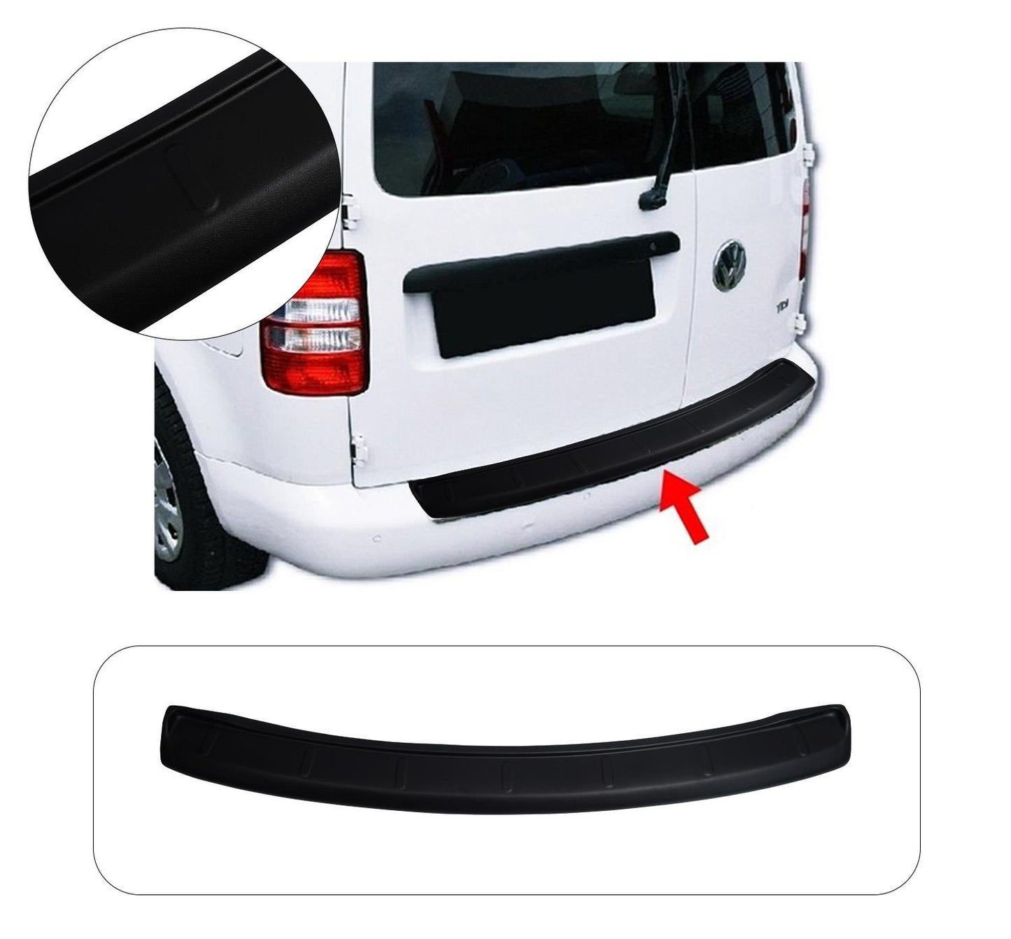 Volkswagen Caddy MK3 (2003-2015) Heavy-Duty Wide ABS Rear Bumper Protector Guard