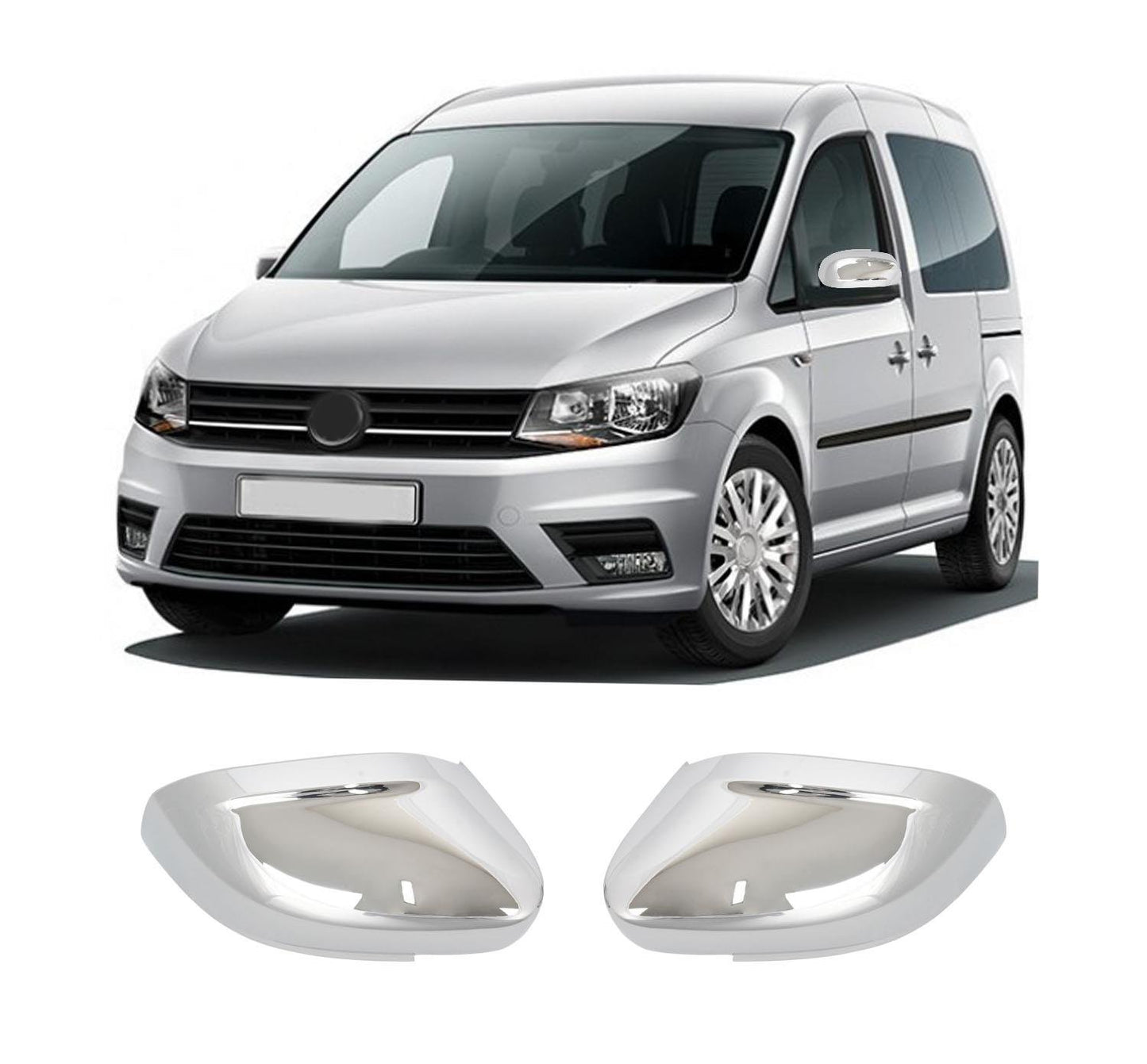Volkswagen Caddy 2015 ABS chrome mirror cover overlay