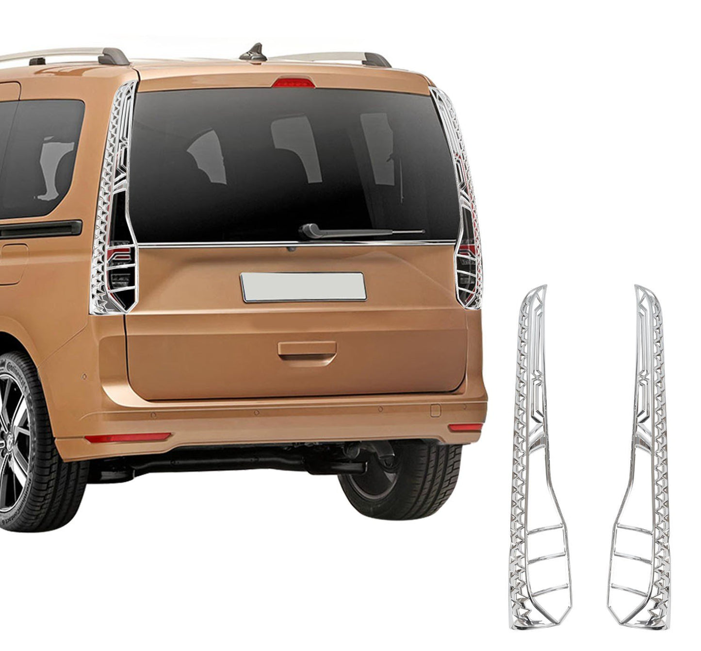 Volkswagen Caddy Mk5 (2020-Present) Stainless Steel Chrome Tail Light Frames
