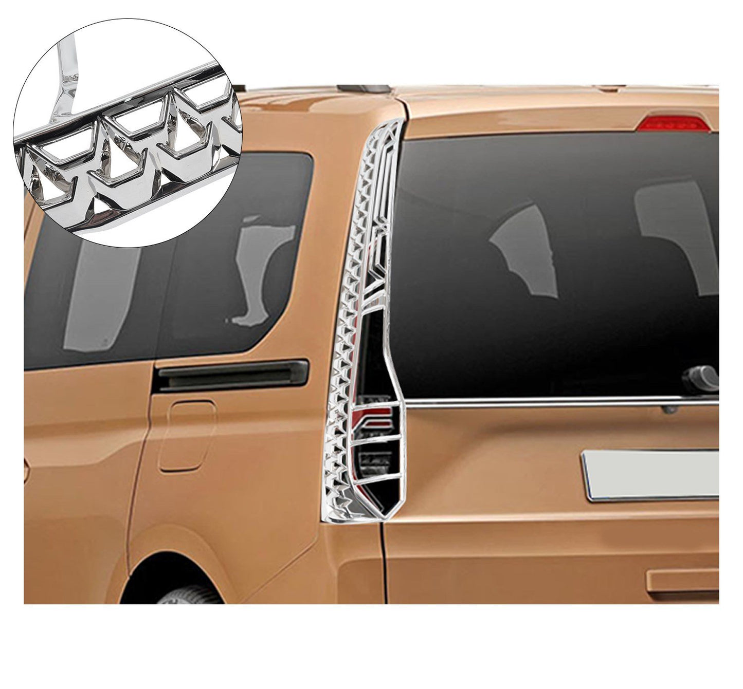 Volkswagen Caddy Mk5 (2020-Present) Stainless Steel Chrome Tail Light Frames