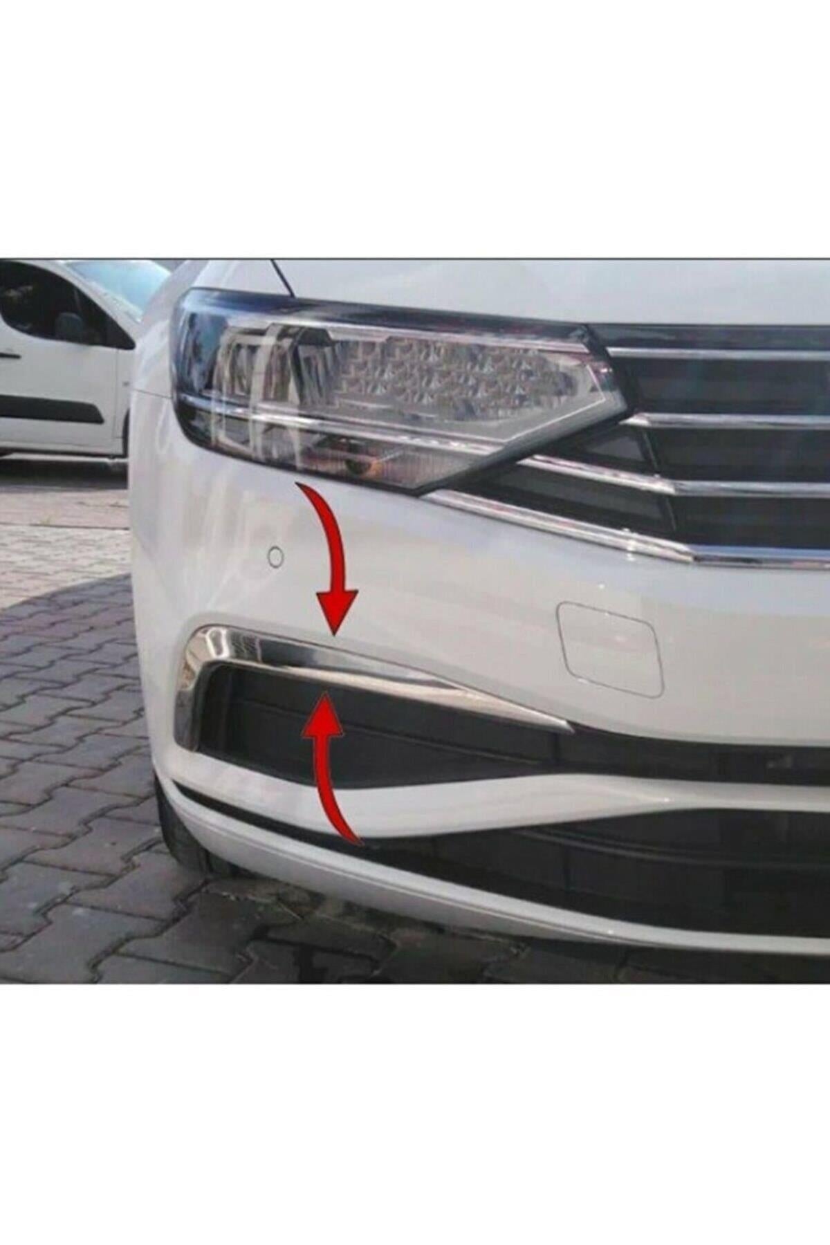 Volkswagen Passat B8.5 Facelift (2019-2023) Stainless Steel Chrome Front Fog Light Trims - 2 Pieces