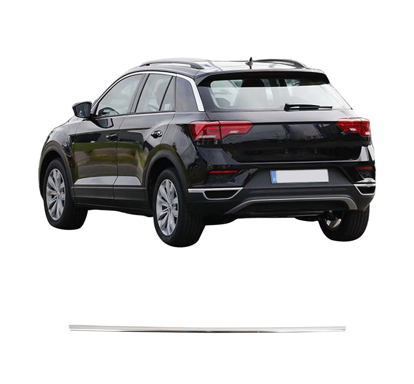 Volkswagen T-Roc (2021-Present) Stainless Steel Chrome Rear Bumper Diffuser Center Strip Trim