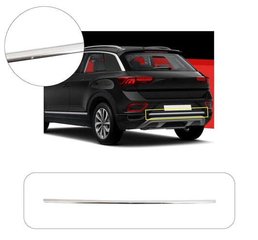 Volkswagen T-Roc (2021-Present) Stainless Steel Chrome Rear Bumper Diffuser Center Strip Trim
