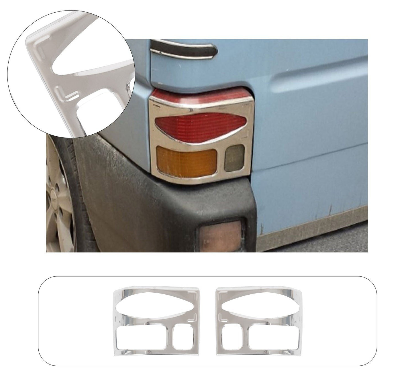 Volkswagen Transporter T4 (1995-2003) Stainless Steel Chrome Tail Light Frames